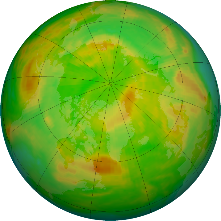 Arctic ozone map for 14 June 1984